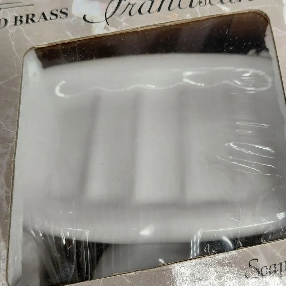 Vintage Gatco Franciscan Soap Holder Chrome Over Solid Brass New In Box NOS